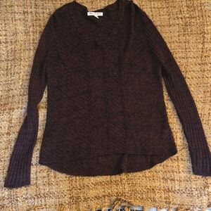 New York & Company Chocolate V-Neck Sweater